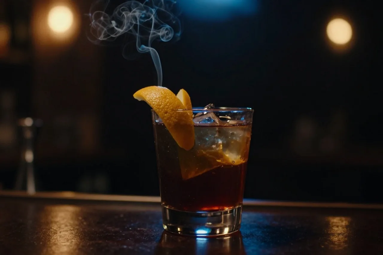 Cocktail Nuit Blanche fumant avec un zeste d'agrume